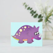 Cute Cartoon Dinosaur Briefkaart (Staand voorkant)