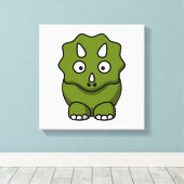 Cute Cartoon Dinosaur Canvas Afdruk (Insitu (Houten vloer))