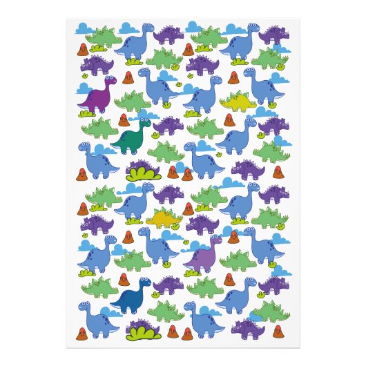 Cute Cartoon Dinosaurs Foto Afdruk (Voorkant)