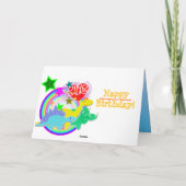 Cute Cartoon Dinosaurs Happy Birthday Card Kaart (Achterkant)