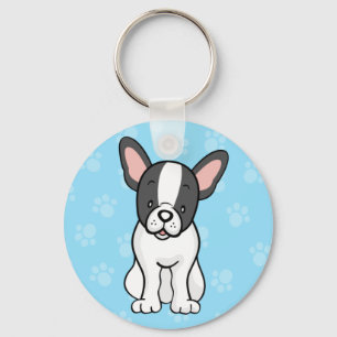 Cute Cartoon Dog French Bulldog Sleutelhanger