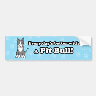 Cute Cartoon Dog Pitbull Bumpersticker