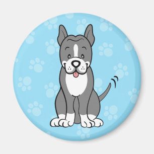 Cute Cartoon Dog Pitbull Magnet Magneet