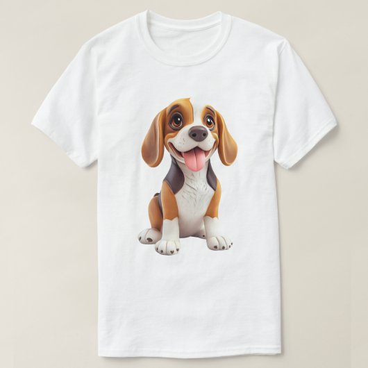 Cute Cartoon Dog T-shirt (Design voorkant)
