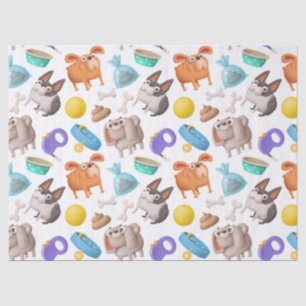 Cute Cartoon Dogs Bowls en Botten ontkoppelen Tissuepapier