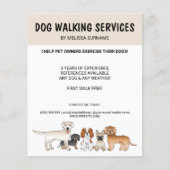 Cute Cartoon Dogs - Dog Walking Services Flyer (Voorkant)