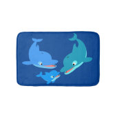 Cute Cartoon Dolphin Familie Badmat (Voorkant)