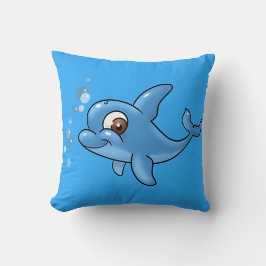Cute Cartoon Dolphin Kussen (Voorkant)