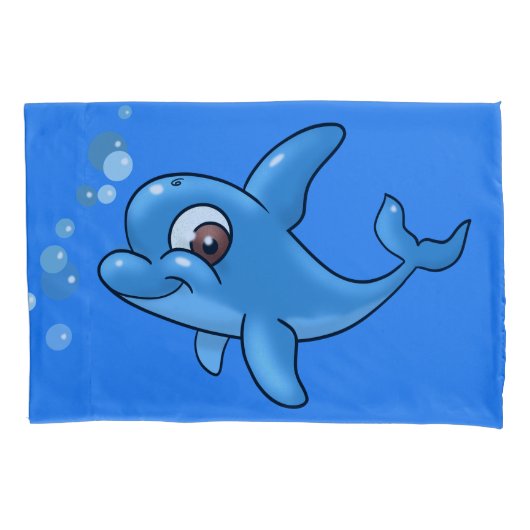 Cute Cartoon Dolphin Kussensloop (Voorkant)