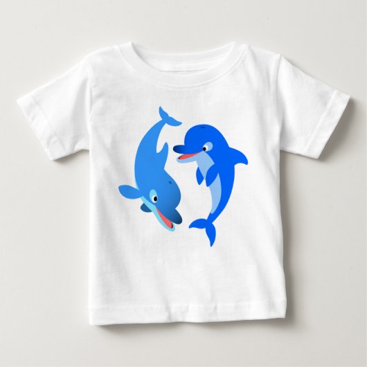Cute Cartoon Dolphins Baby T-Shirt (Voorkant)