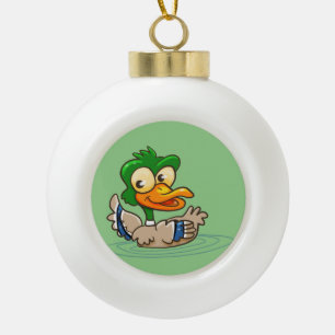 Cute Cartoon Duck Ceramic Ball Kerstannaming Keramische Bal Ornament