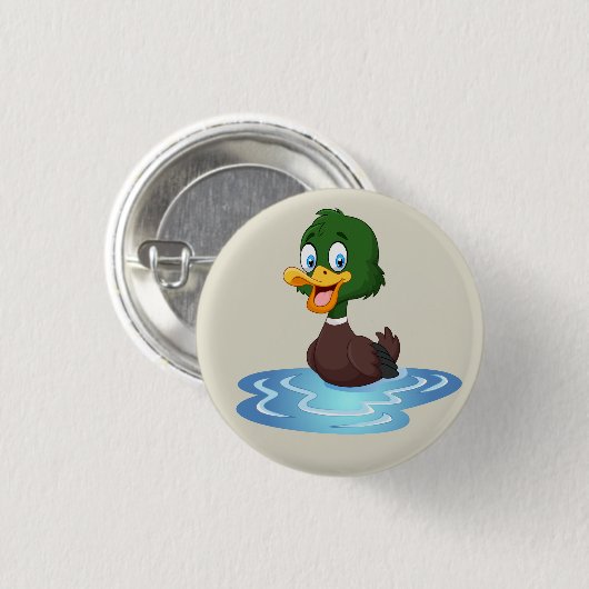 Cute Cartoon Duck Ronde Button 3,2 Cm (Voorkant /achterkant)