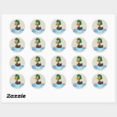 Cute Cartoon Duck Ronde Sticker (Vel)