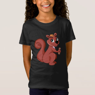 Cute cartoon eekhoorn met een pinda t-shirt