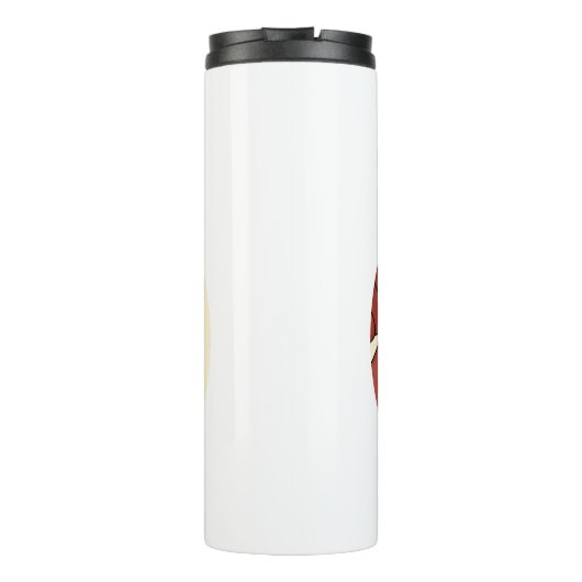 Cute cartoon eekhoorn met een pinda thermosbeker (Achterkant)