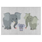 Cute Cartoon Elephant Family Cutting Board Snijplank (Voorkant)