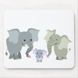 Cute Cartoon Elephant Family Mousepad Muismat