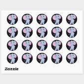 Cute Cartoon Elephant Ronde Sticker (Vel)