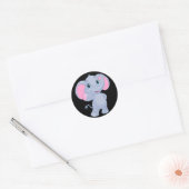 Cute Cartoon Elephant Ronde Sticker (Envelop)