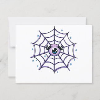 Cute Cartoon Eye in a Sparkly Web Briefkaart