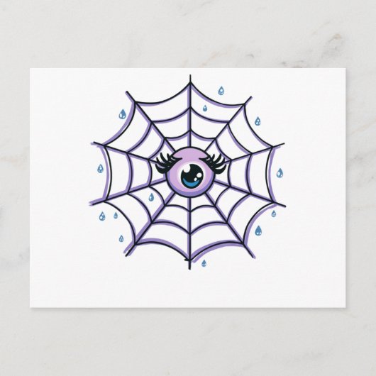Cute Cartoon Eye in a Sparkly Web Briefkaart (Voorkant)