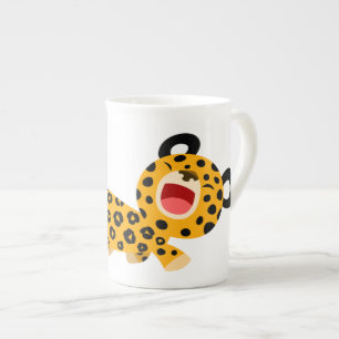 Cute Cartoon Facetious Leopard Bone China Mok