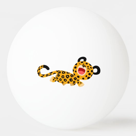 Cute Cartoon Facetious Leopard Ping Pong Ball (Voorkant)