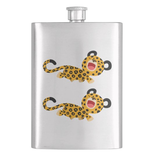 Cute Cartoon Facetious Lopard Classic Flask Heupfles (Voorkant)