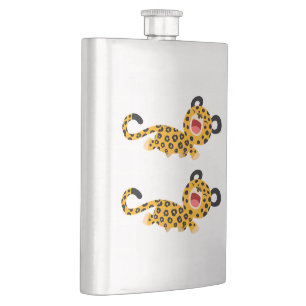 Cute Cartoon Facetious Lopard Classic Flask Heupfles
