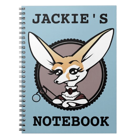 CUTE CARTOON FENNEC FOX GRAPHIC SPIRAL NOTEBOOK NOTITIEBOEK (Voorkant)