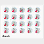 Cute Cartoon Festive Squirrel Kerstmis Ronde Sticker (Vel)