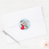 Cute Cartoon Festive Squirrel Kerstmis Ronde Sticker (Envelop)
