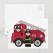 Cute Cartoon Fireman Briefkaart (Voorkant / Achterkant)