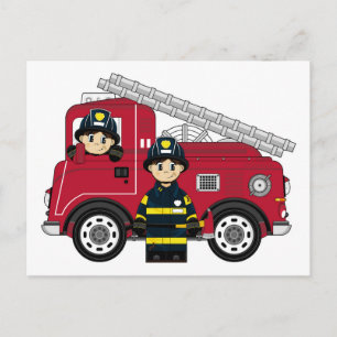 Cute Cartoon Fireman Briefkaart
