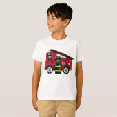 Cute Cartoon Fireman T-shirt (Voorkant volledig)