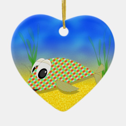 Cute Cartoon Fish Keramisch Ornament (Voorkant)
