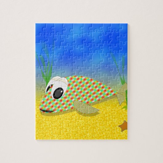 Cute Cartoon Fish Legpuzzel (Verticaal)