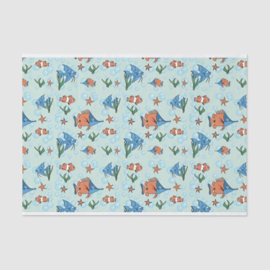 Cute Cartoon Fish Tissuepapier (Voorkant)