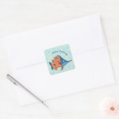 Cute Cartoon Fish Vierkante Sticker (Envelop)