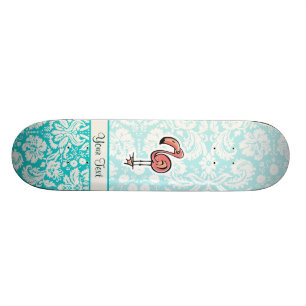 Cute Cartoon Flamingo Skateboard