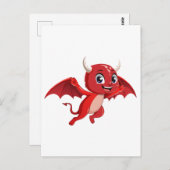 Cute cartoon flying devil briefkaart (Voorkant / Achterkant)