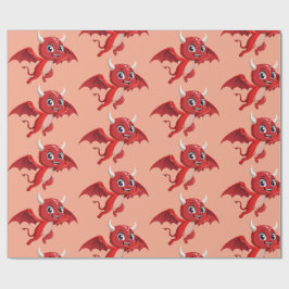 Cute cartoon flying devil cadeaupapier