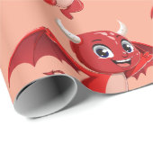 Cute cartoon flying devil cadeaupapier (Rol Hoek)