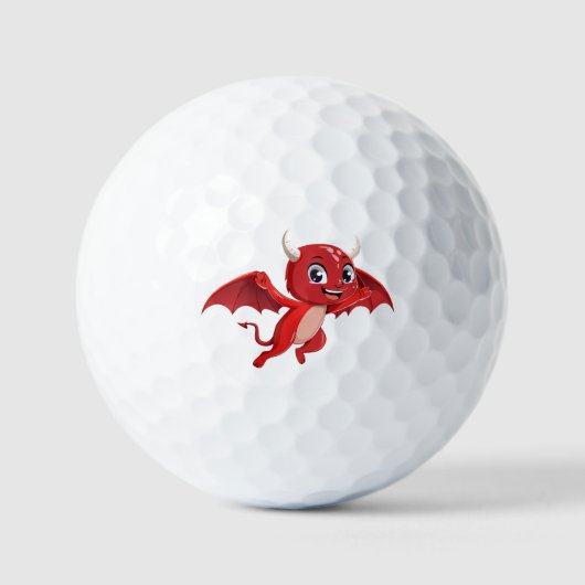 Cute cartoon flying devil golfballen (Voorkant)