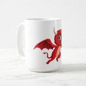 Cute cartoon flying devil koffiemok (Voorkant links)