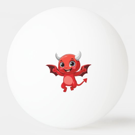Cute cartoon flying devil pingpongballen (Voorkant)