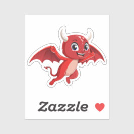 Cute cartoon flying devil sticker