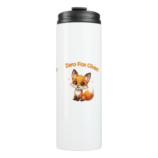 Cute Cartoon Fox – Adorable Kawaii Style Thermosbeker (Voorkant)