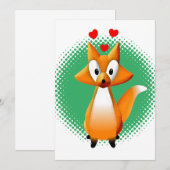 Cute Cartoon Fox Animal Kaart (Voorkant / Achterkant)