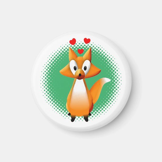 Cute Cartoon Fox Animal Magneet (Voorkant)